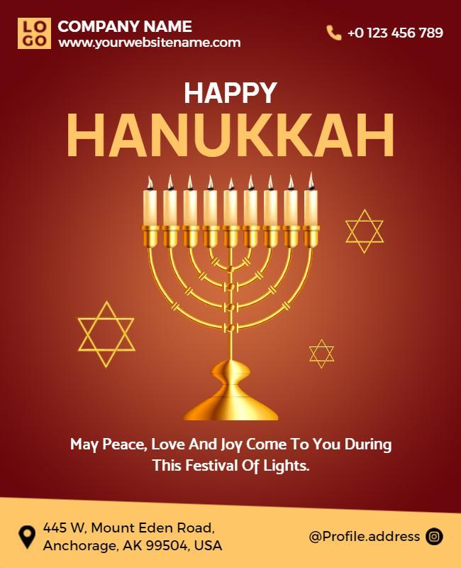 Hanukkah Celebration Festival Of Lights Flyer Template