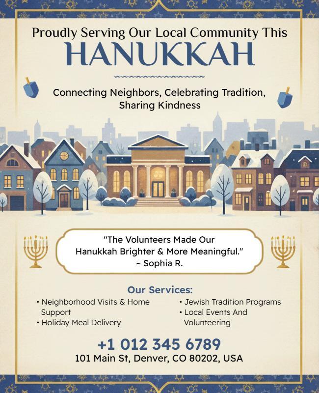 Hanukkah Community Celebration Services Flyer Template