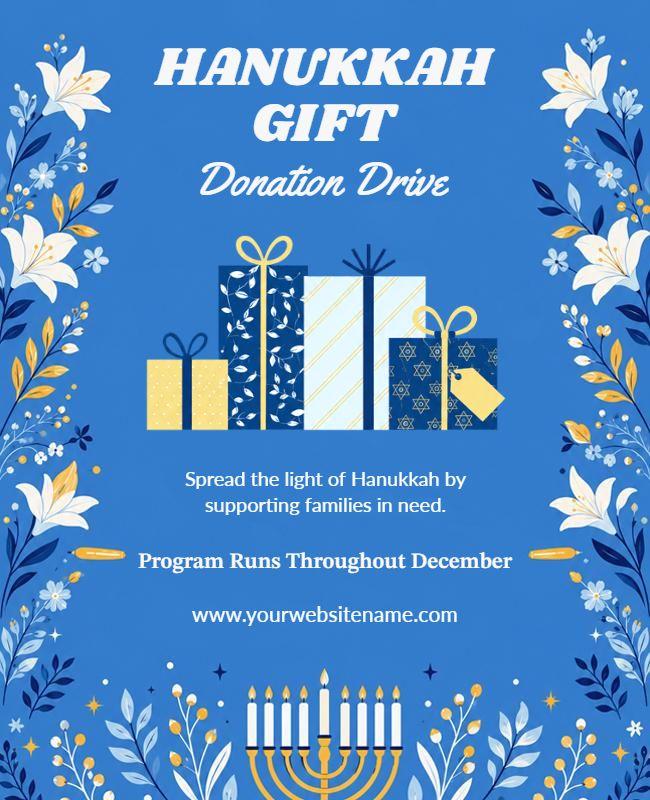 Hanukkah Gift Donation Drive Poster Template
