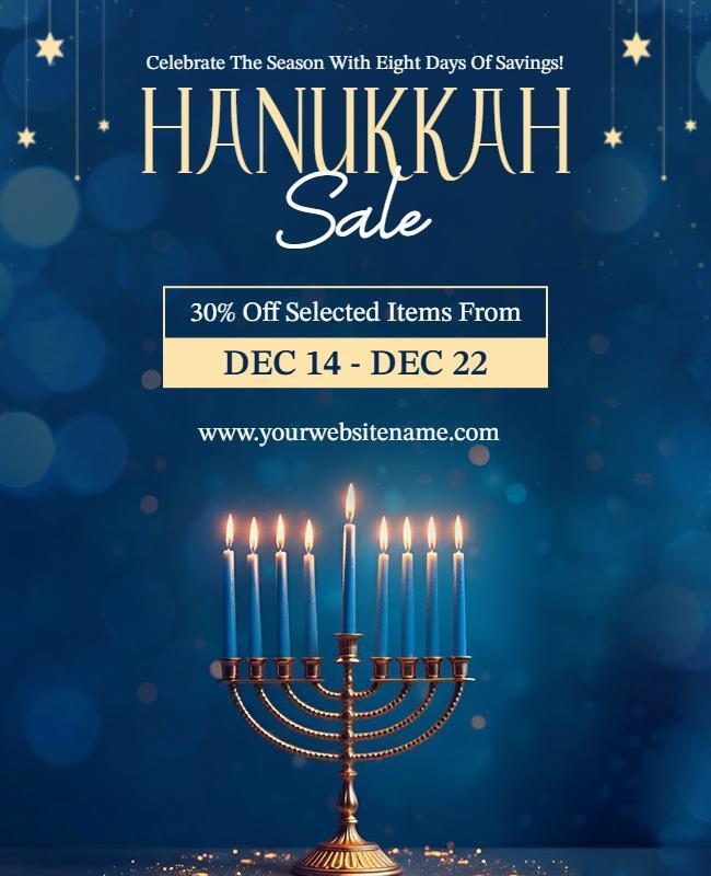 Hanukkah Holiday Sale Promotion Flyer Template