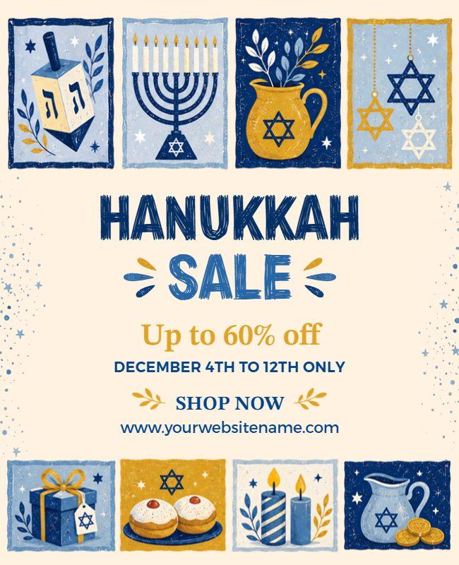 Hanukkah Holiday Sale Promotional Poster Template