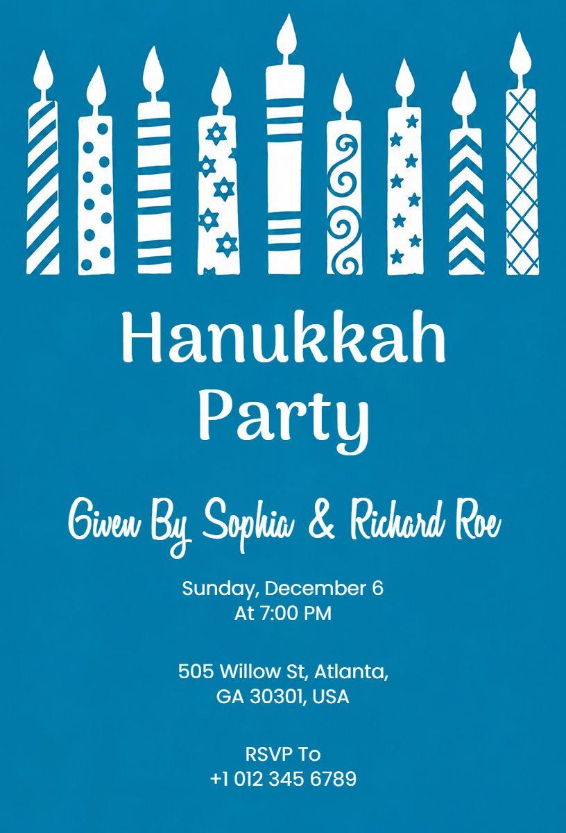 Hanukkah Party Invitation Template