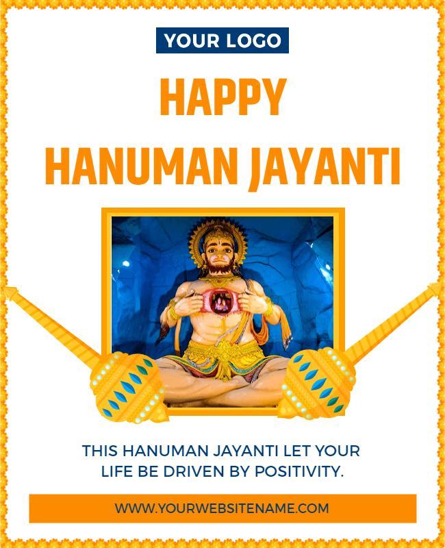 Vibrant Blue Hanuman Jayanti Celebration Flyer Template