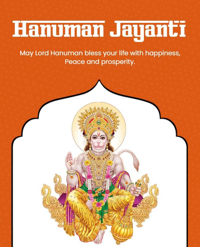 Vibrant Orange Hanuman Jayanti Celebration Flyer Template