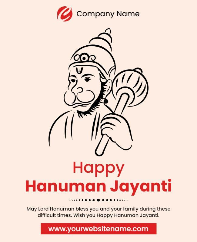 Minimalist Hanuman Jayanti Celebration Flyer Template