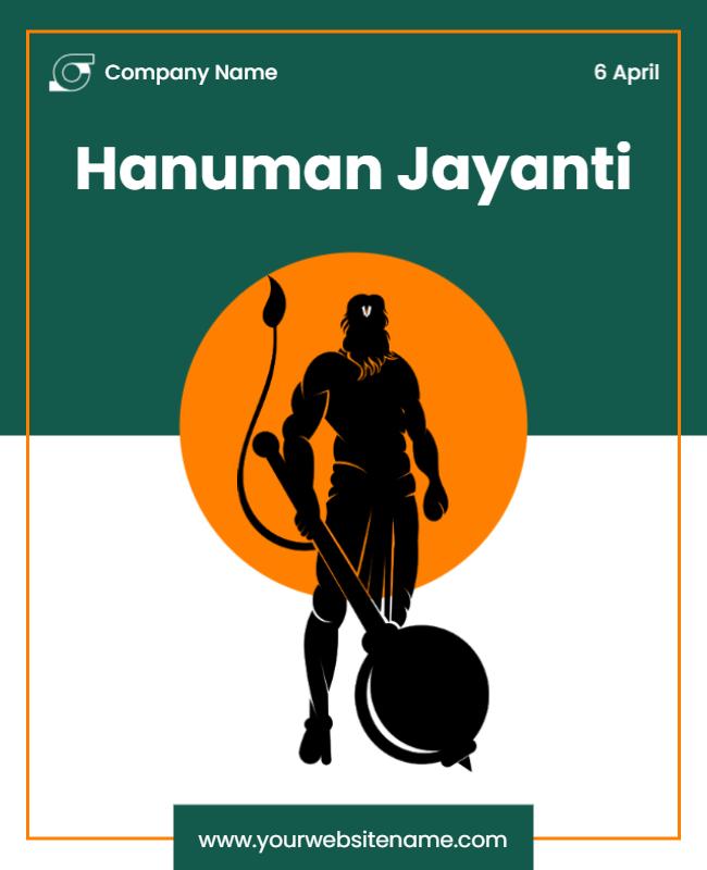 Bold Hanuman Jayanti Celebration with Vibrant Orange Flyer Template