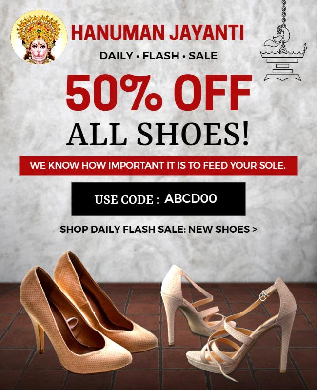 Hanuman Jayanti Shoe Sale Flyer Template