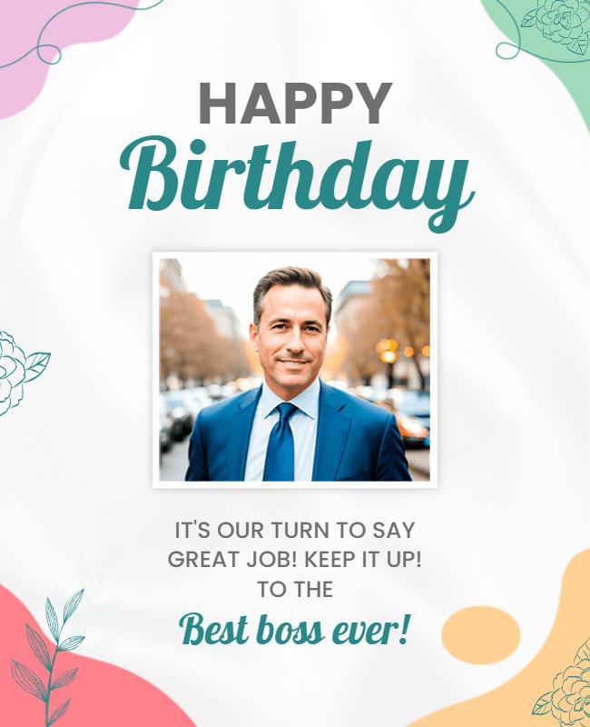 Happy Birthday Celebration Flyer for Boss Template