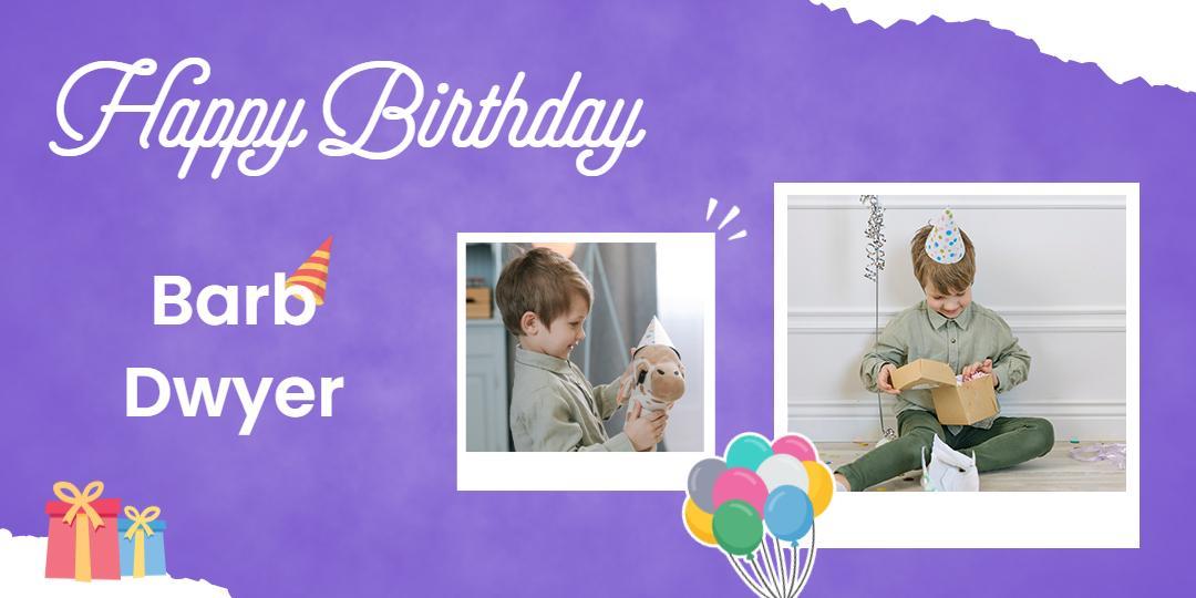 Happy Birthday Celebration with Balloons and Gifts Tarpaulins Template