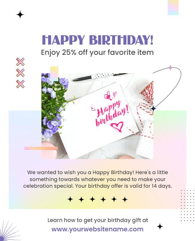 Happy Birthday Discount Celebration Flyer Template