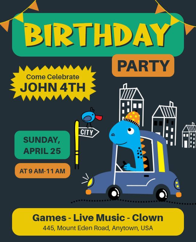 Happy Birthday Party Flyer Template