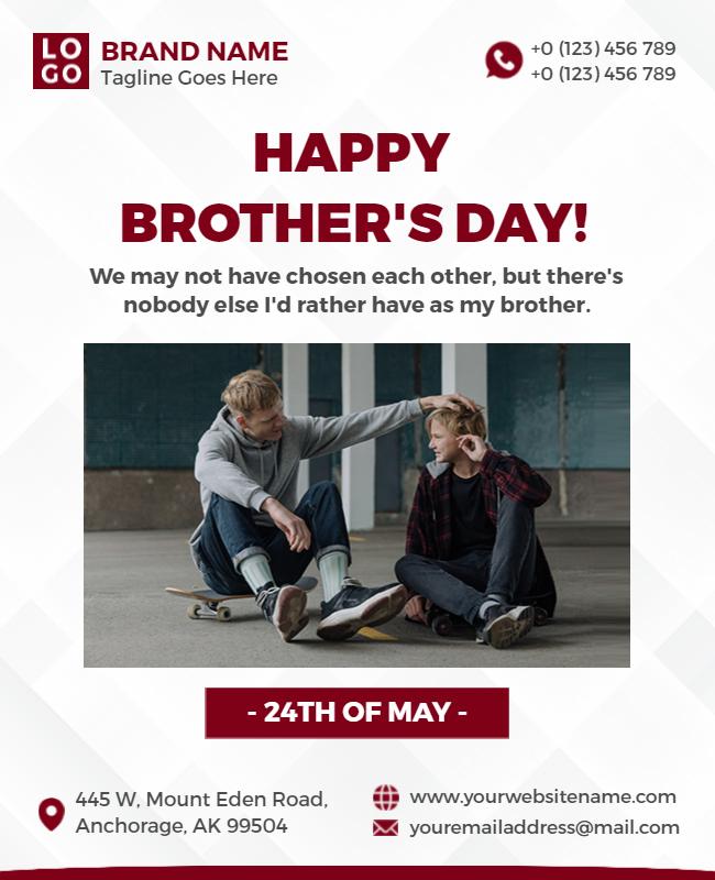 Happy Brothers Day Celebration Flyer Template