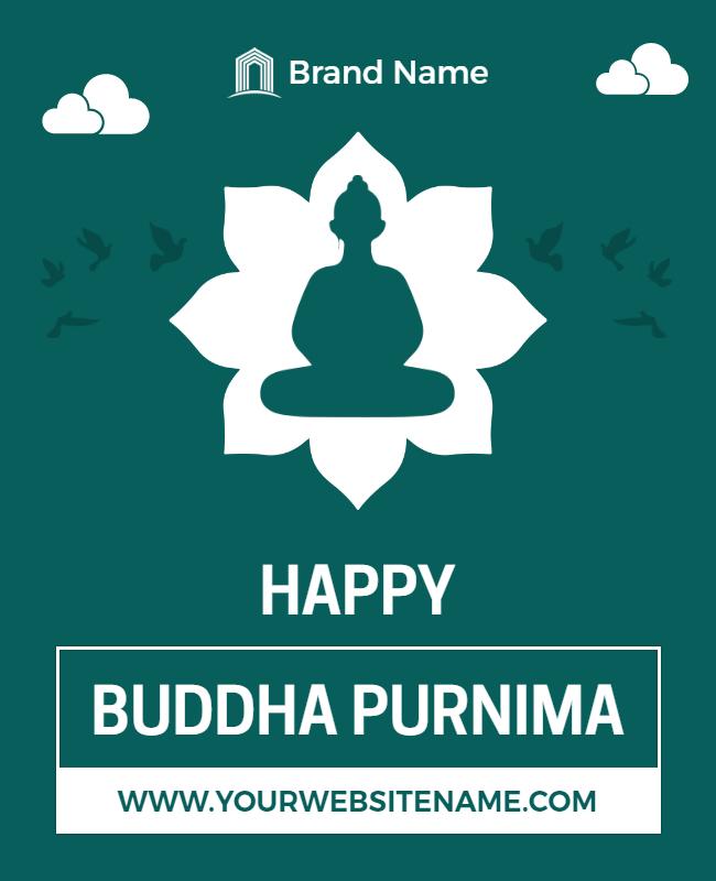 Happy Buddha Purnima Celebration Flyer Template