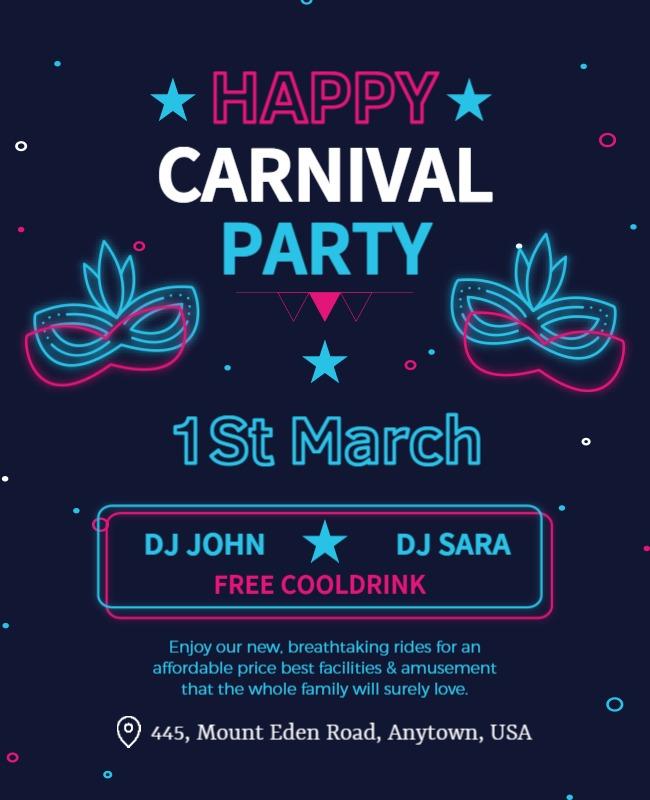 Happy Carnival Celebration Party Flyer Template