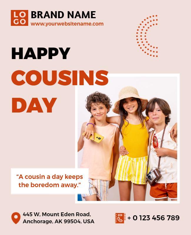 Cheerful Colorful Cousins Day Celebration Flyer Template