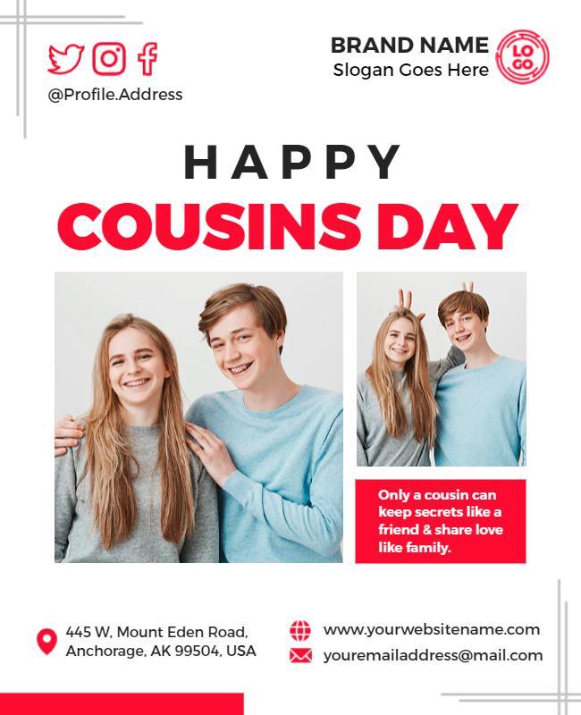 Cheerful Cousins Day Celebration with Playful Colors Flyer Template