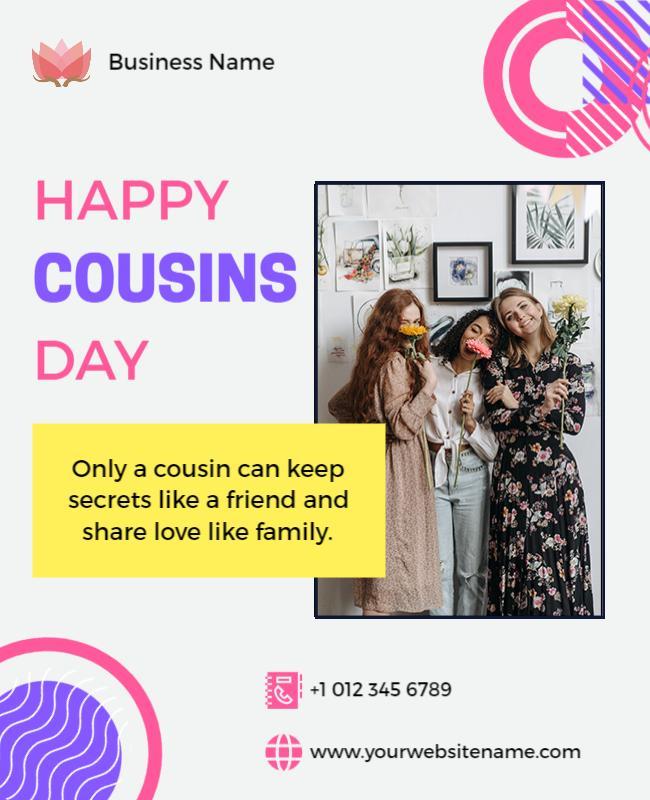 Modern Colorful Cousins Day Celebration Flyer Template