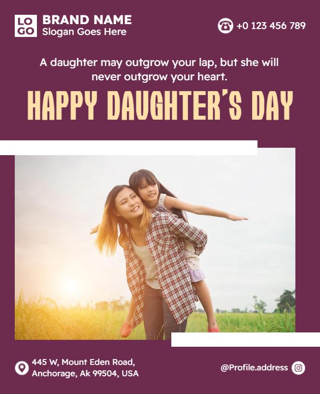 Happy Daughters Day Celebration Flyer Template