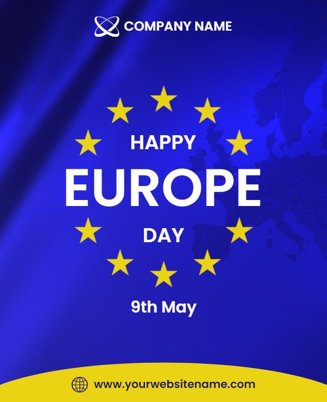 Happy Europe Day Celebration Flyer Template