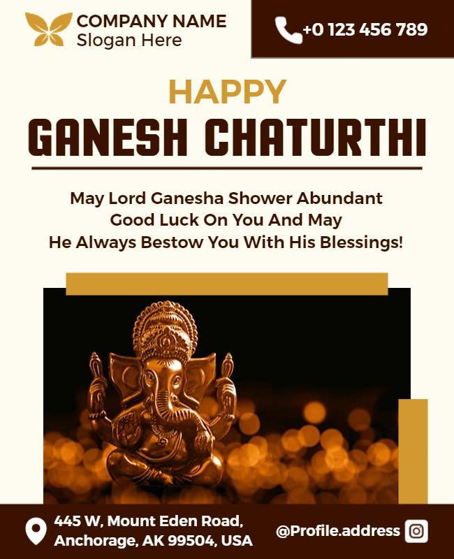 Happy Ganesh Chaturthi Celebration Flyer Template