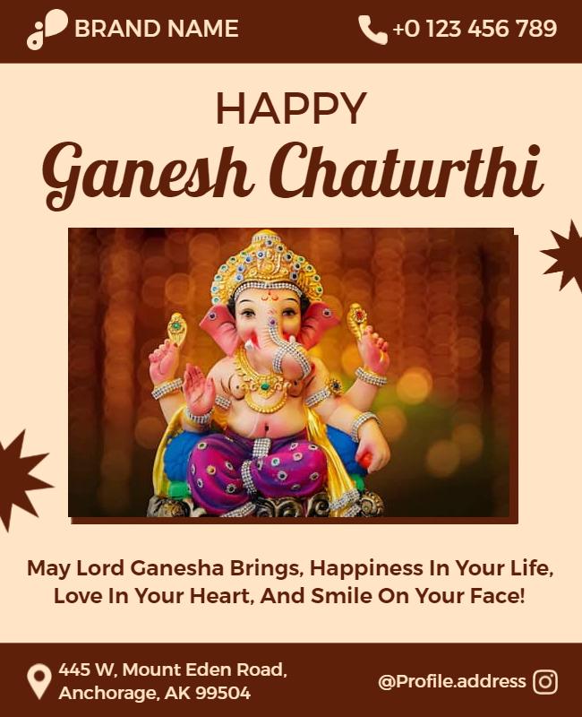 Elegant Festival celebration for Ganesh Chaturthi Flyer Template