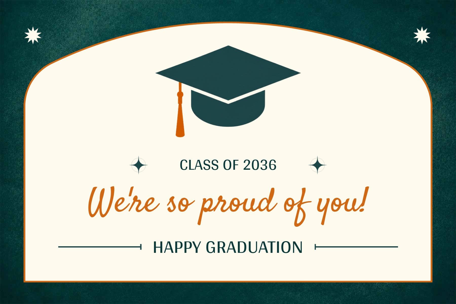 Happy Graduation Achievements Celebration Postcard Template