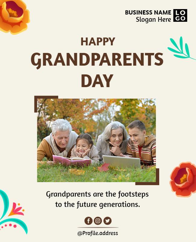 Happy Grandparents Day Celebration Flyer Template