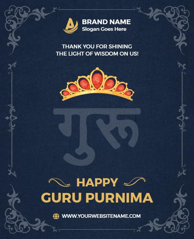 Happy Guru Purnima Celebration Flyer Template