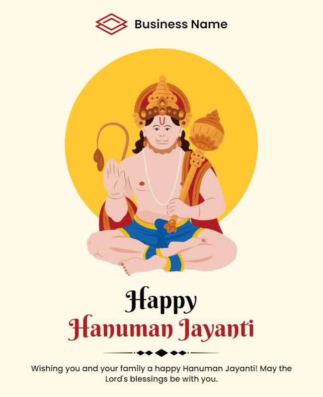 Cultural Celebration Hanuman Jayanti Festival Flyer Template