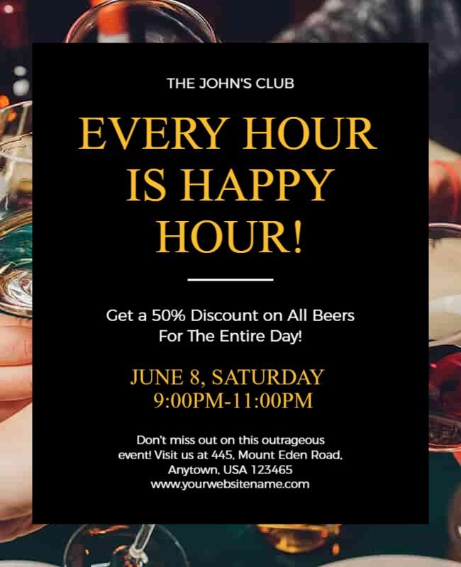 Happy Hour Discount Event Flyer Template