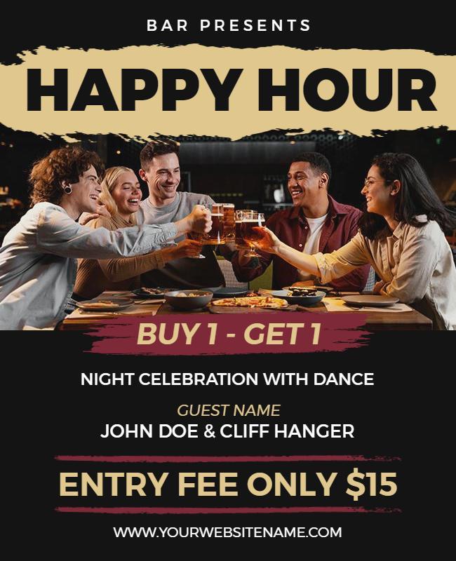 Happy Hour Night Celebration Flyer Template