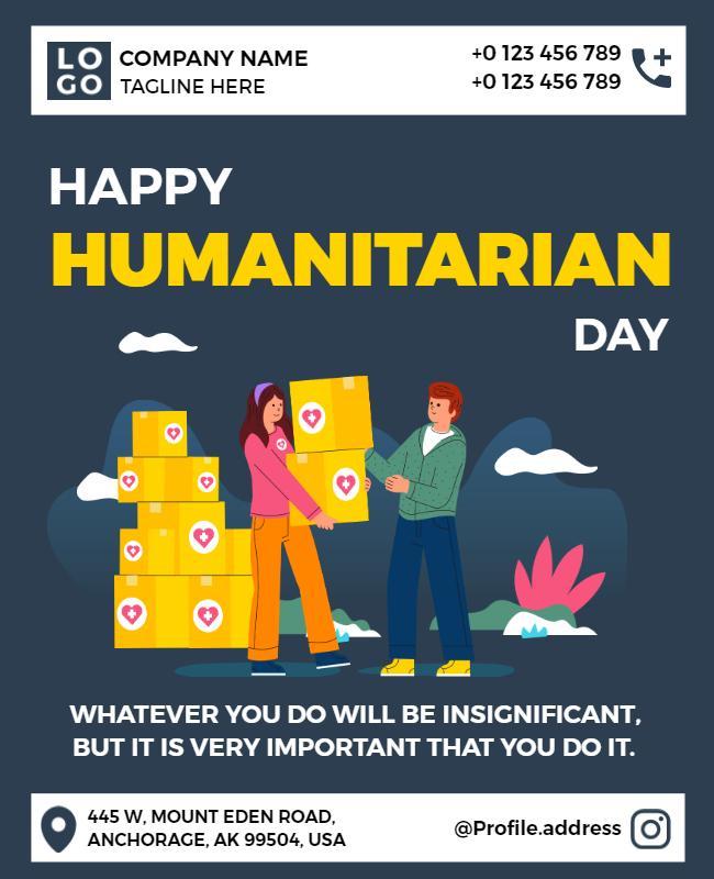 Vibrant Colorful Humanitarian Day Celebration Flyer Template