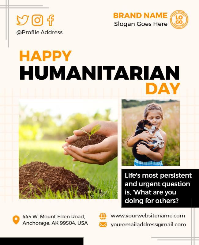 Happy Humanitarian Day Celebration Flyer Template