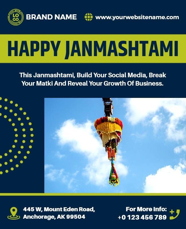 Happy Janmashtami Celebration Event Flyer Template