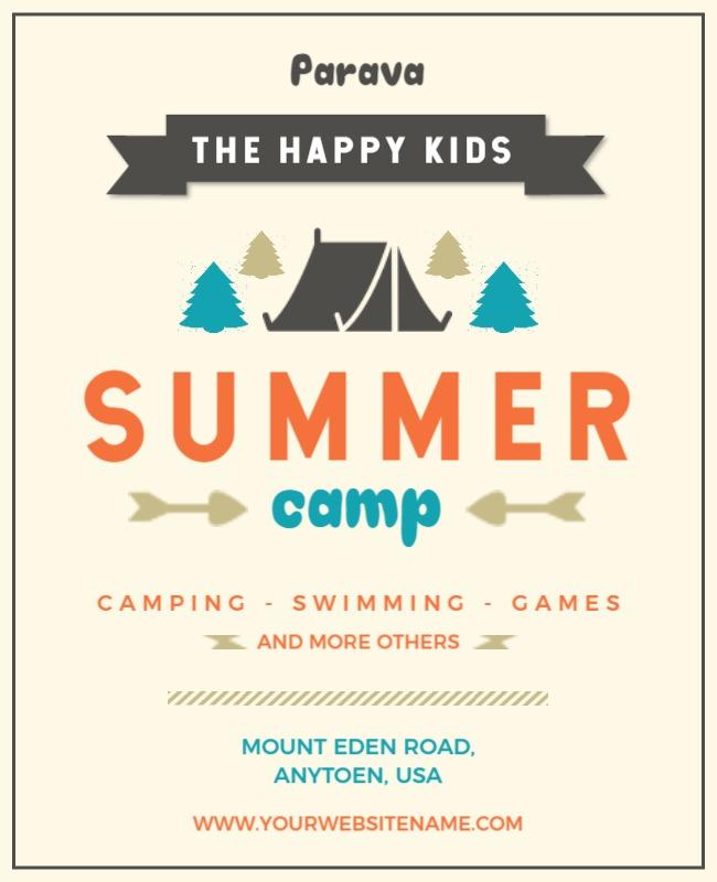 Happy Kids Summer Camp Activities Flyer Template