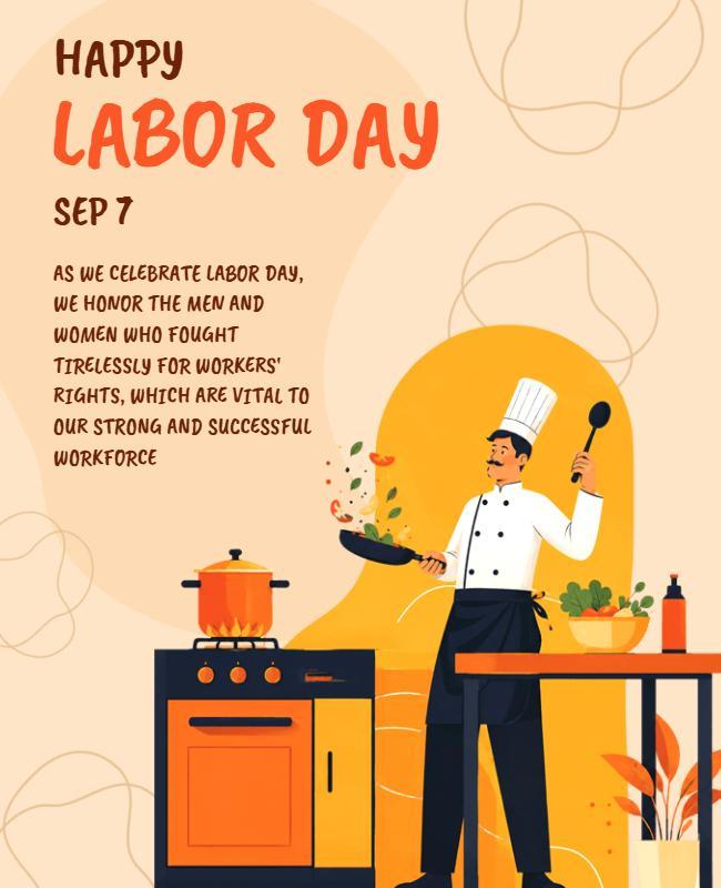 Happy Labor Day Celebration Poster Template