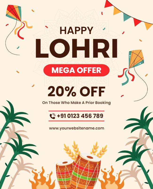 Happy Lohri Celebration Discount Offer Flyer Template