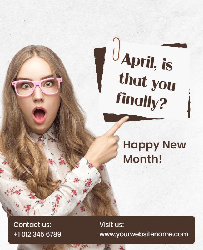 Happy New Month Announcement Flyer Template