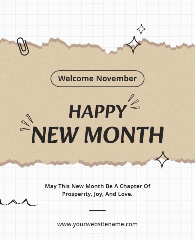 Charming Neutral New Month Welcome Celebration Flyer Template