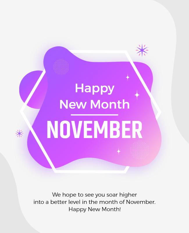 Colorful Gradient November New Month Celebration Flyer Template