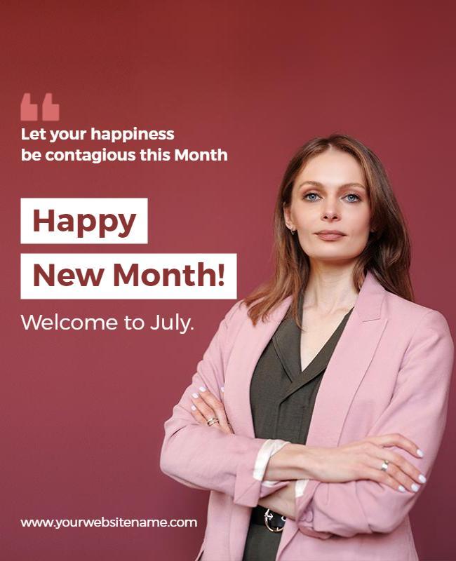 Happy New Month Greeting Flyer Template