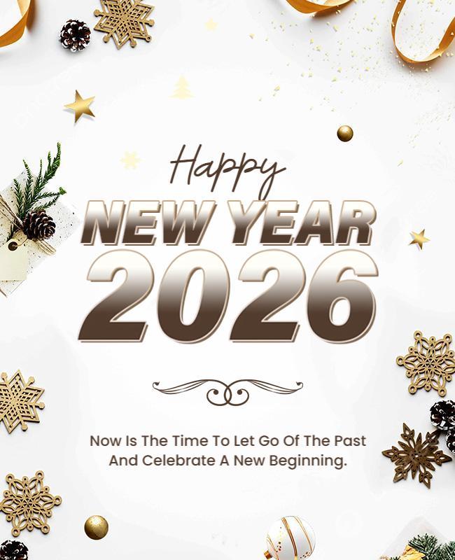 Happy New Year 2026 Celebration Flyer Template