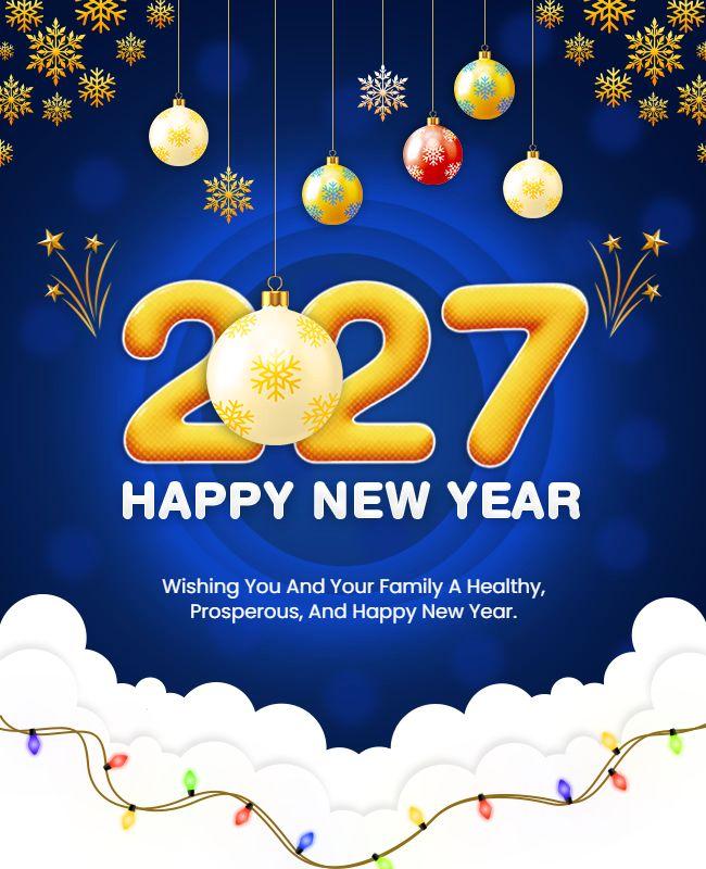 Happy New Year 2027 Celebration Flyer Template