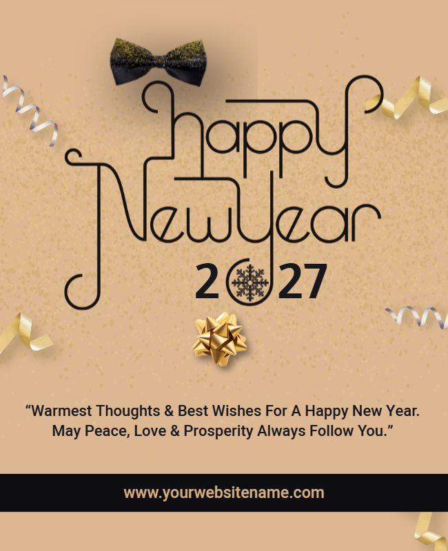 Happy New Year 2027 Festive Greetings Flyer Template