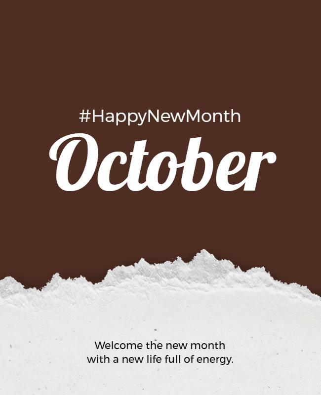 Happy October New Month Celebration Flyer Template