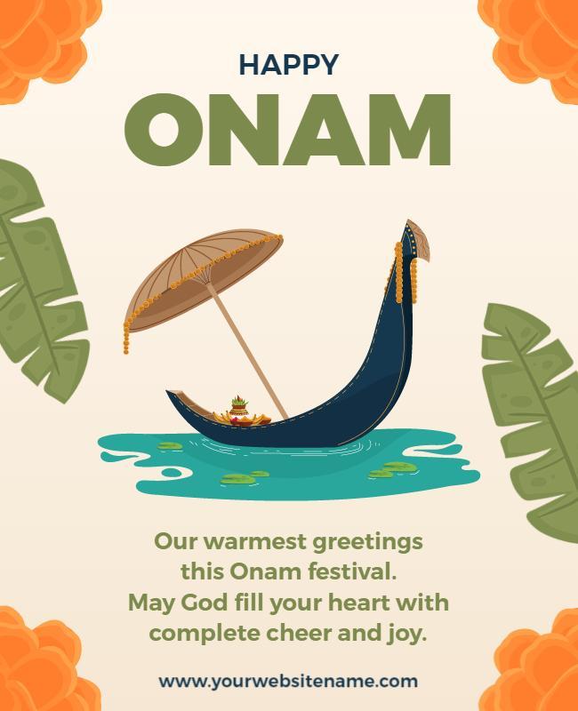 Happy Onam Festival Celebration Flyer Template