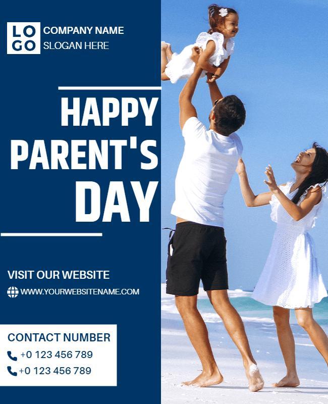 Happy Parents Day Beach Celebration Flyer Template