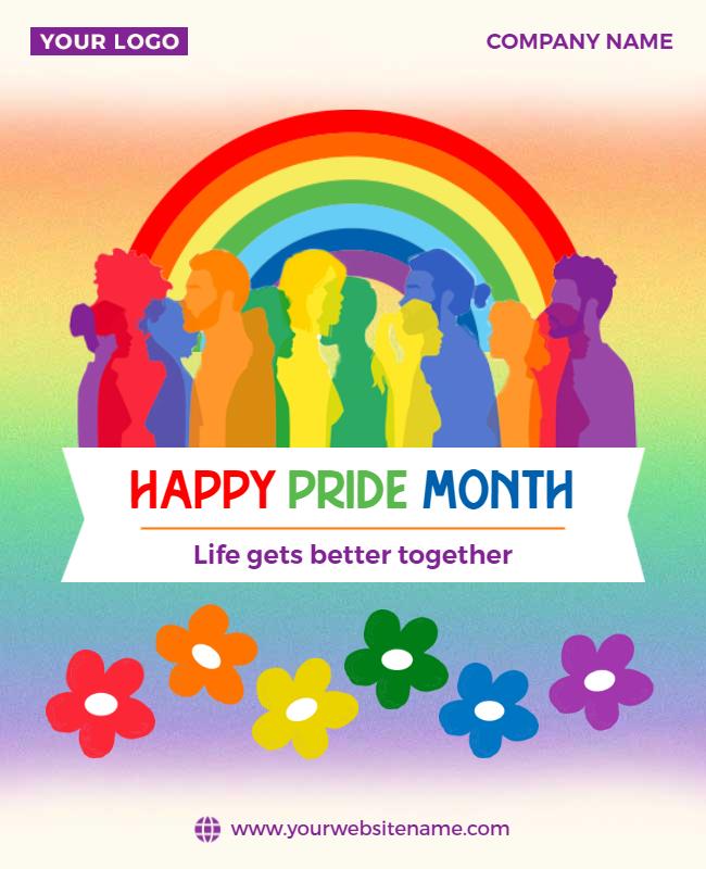 Happy Pride Month Celebration Flyer Template