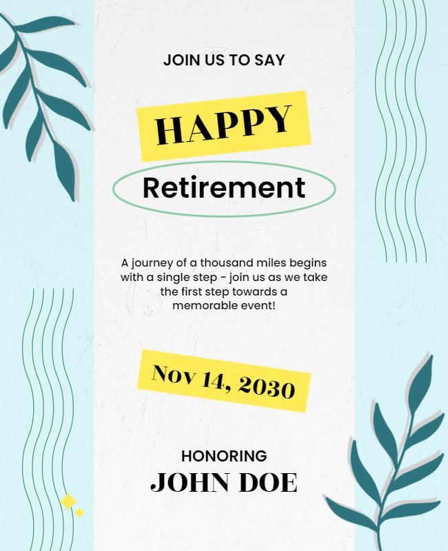 Happy Retirement Celebration Invitation Flyer Template