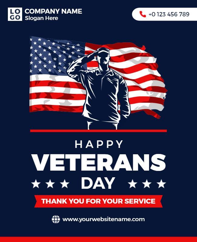 Happy Veterans Day Celebration Flyer Template